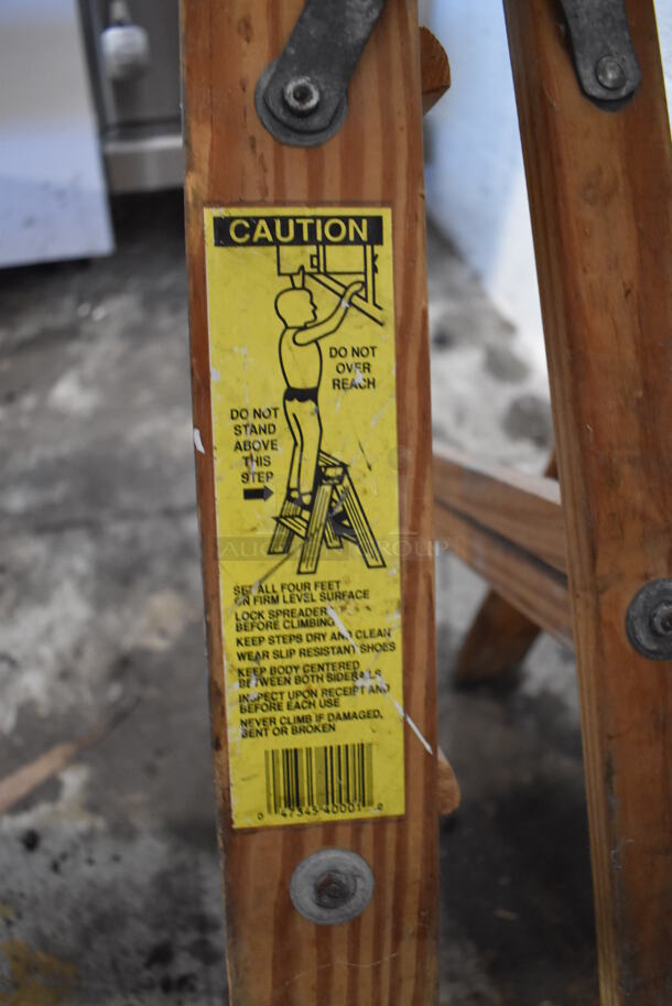 2 Wooden A Frame Ladders. W36-SPECIAL 6' and 2'. 2 Times Your Bid! - Image 5 of 5