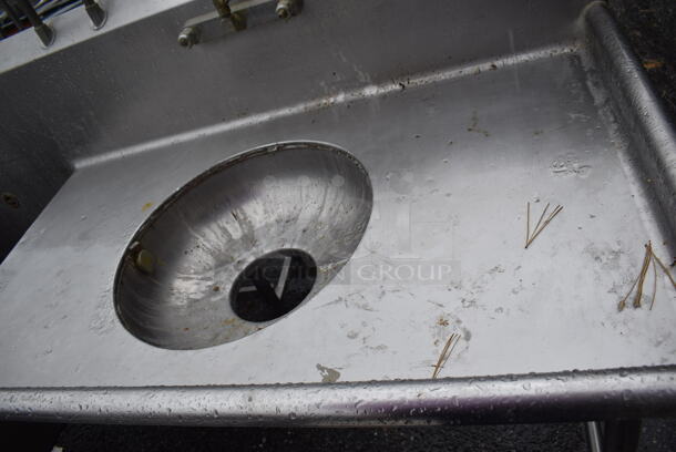 Stainless Steel 2 Bay Sink w/ Faucet, Handles, Right Side Sink Basin and Left Side Drain Board. 144x31x46 - Image 4 of 6