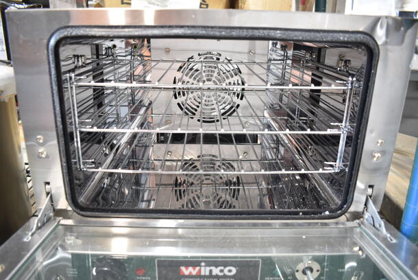 Winco ECO-250 Stainless Steel Commercial Countertop Electric Powered Convection Oven. 120 Volts, 1 Phase.  - Image 5 of 6