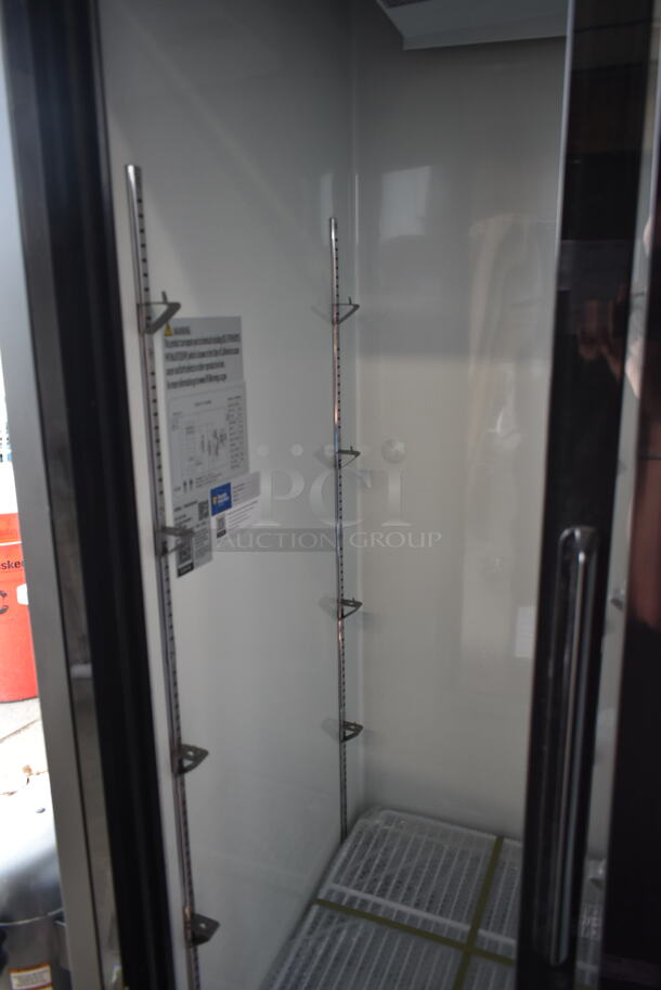 BRAND NEW SCRATCH AND DENT! 2024 Avantco 178GDS33HCB Metal Commercial 2 Door Reach In Cooler Merchandiser w/ Poly Coated Racks. 115 Volts, 1 Phase. Tested and Working! - Image 6 of 7