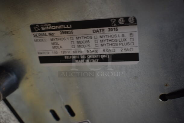 2015 Nuova Simonelli Mythos LS Metal Commercial Countertop Espresso Bean Grinder. 110-120 Volts, 1 Phase. Tested and Working! - Image 7 of 7