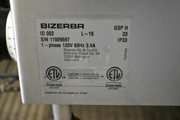 2018 Bizerba GSP H Metal Commercial Countertop Meat Slicer. 120 Volts, 1 Phase. Tested and Working!  - Image 6 of 6