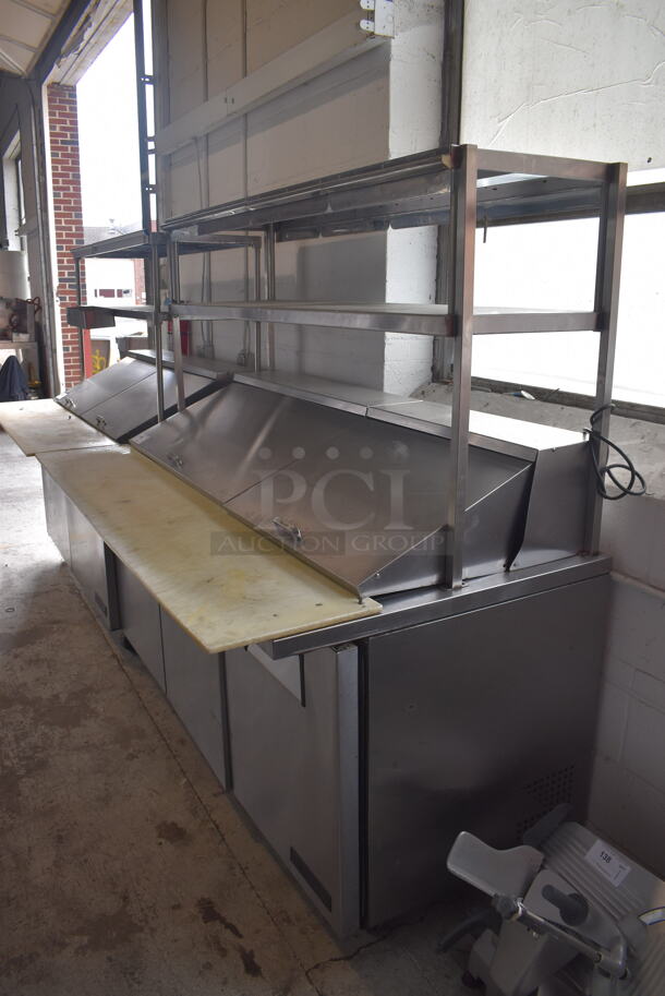 2015 Model True TSSU-72-30M-B-ST Commercial Stainless Steel Sandwich/Salad Prep Table With Overhead Shelving And Refrigerated Base With Steel Racks. 115V/1 Phase. Tested And Working! - Image 3 of 9