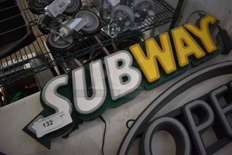 Subway Light Up Sign. 34x2.5x9.