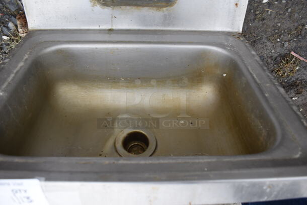 Stainless Steel Commercial Single Bay Wall Mount Sink w/ Faucet and Handles. 17x15x24 - Image 5 of 5
