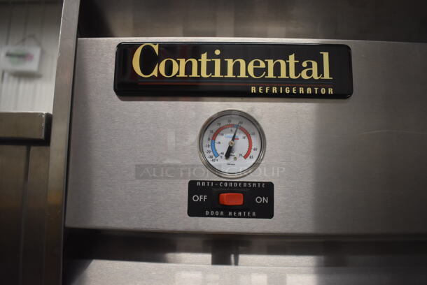 Continental 1RE Stainless Steel Commercial Single Door Reach In Cooler on Commercial Casters. 115 Volts, 1 Phase. 28.5x36x77.5. Tested and Working! - Image 4 of 6