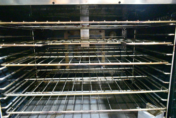 2 Vulcan VC6GD-SEFCAM5 Stainless Steel Commercial Natural Gas Powered Full Size Convection Oven w/ View Through Doors, Metal Oven Racks and Thermostatic Controls. 2 Times Your Bid!  - Image 4 of 10