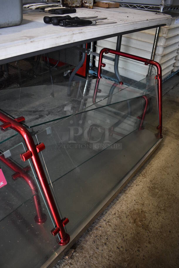 Metal Countertop Glass Case w/ Glass Shelves. 73x25x20.5 - Image 3 of 4