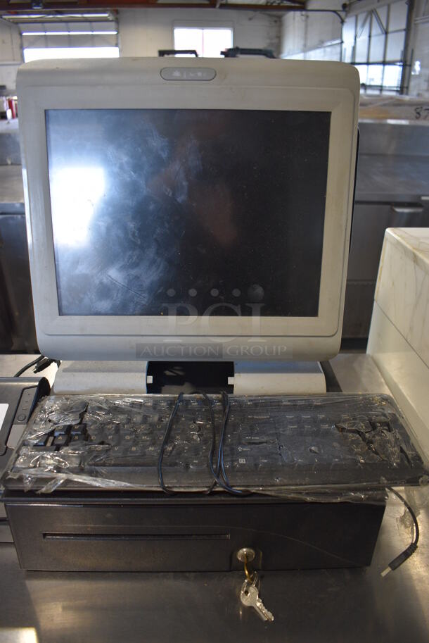 PAR Model M7700 15" POS Monitor, Epson Model M244A Receipt Printer, Keyboard and Metal Cash Drawer - Image 3 of 8