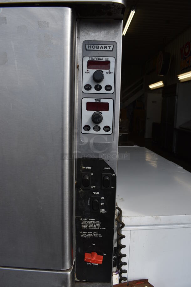 2 Hobart Stainless Steel Commercial Natural Gas Powered Full Size Convection Ovens w/ View Through Doors, Metal Oven Racks on Commercial Casters. 38x37x66. 2 Times Your Bid! - Image 3 of 7