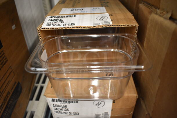 ALL ONE MONEY! Lot of 18 BRAND NEW IN BOX! Cambro Clear Poly 1/9 Size Drop In Bins. 1/9x4