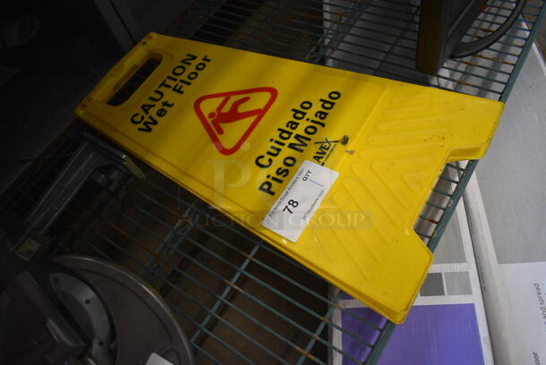 Lavex Yellow Poly Wet Floor Caution Sign. 12x1x24 - Image 2 of 3