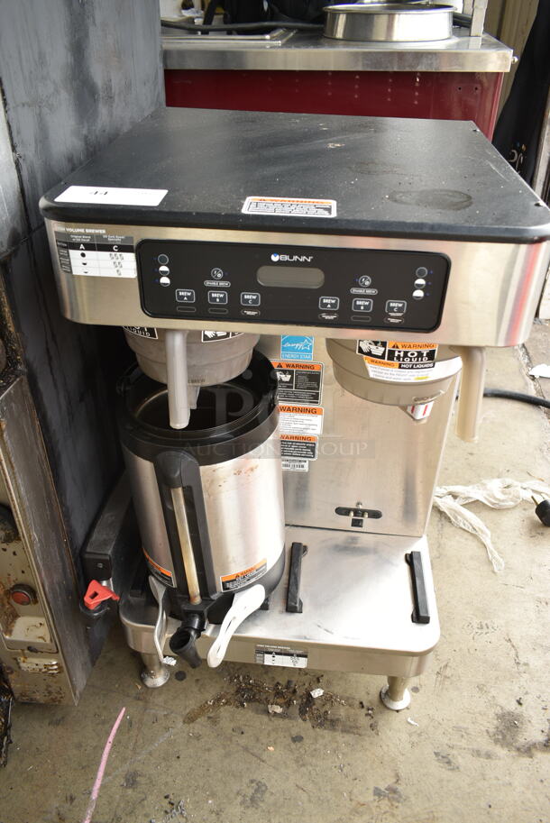 2020 Bunn ICB TWIN SH ENERGY STAR Stainless Steel Commercial Countertop Double Coffee Machine w/ Hot Water Dispenser, 2 Poly Brew Baskets and 1 Satellite Server. 120/208 Volts, 1 Phase. - Image 1 of 11
