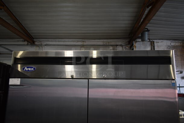 2020 Atosa MBF8507GR Stainless Steel Commercial 2 Door Reach In Cooler w/ Poly Coated Racks on Commercial Casters. 115 Volts, 1 Phase. Tested and Working! - Image 3 of 9