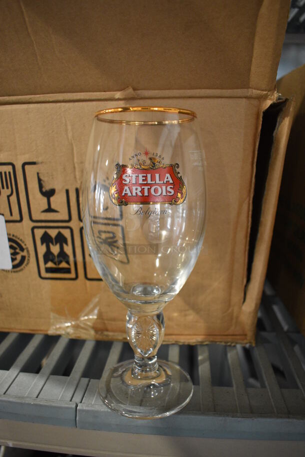 24 BRAND NEW IN BOX! Stella Artois Beer / Wine Glasses. 3.5x3.5x7.5. 24 Times Your Bid! 