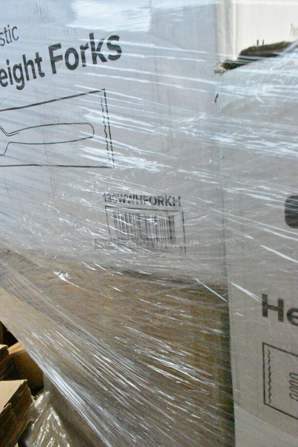 PALLET LOT of 23 BRAND NEW Boxes Including 130WWHFORKH Choice White Heavy Weight Wrapped Plastic Fork - 1000/Case, Fineline 5080-BK Super Bowl 80 oz. Black PET Plastic Bowl - 25/Case, DBP09HAM2015 Dixie Hampton Inn Dixie Basic 8-1/2" Plate Case Of 500, 760SOUP8WPA Choice 8 oz. White Double Poly-Coated Paper Food Cup with Vented Paper Lid - 250/Case, 4 Box 5001RT800B Lavex 8" White Hardwound Paper Towel, 800 Feet / Roll - 6/Case, 2 Box 395TO961 EcoChoice 9" x 6" x 3" Compostable Sugarcane / Bagasse 1 Compartment Take-Out Container - 200/Case, 395TO991 EcoChoice 9" x 9" x 3" Compostable Sugarcane / Bagasse 1 Compartment Take-Out Box - 200/Case, 2 Box 128HD12COMBO Choice Heavy Duty 12 oz. Microwavable Translucent Plastic Deli Container and Lid Combo Pack - 240/Case, 50010W Choice 10 oz. White Poly Paper Hot Cup - 1000/Case. 23 Times Your Bid!  - Image 2 of 12