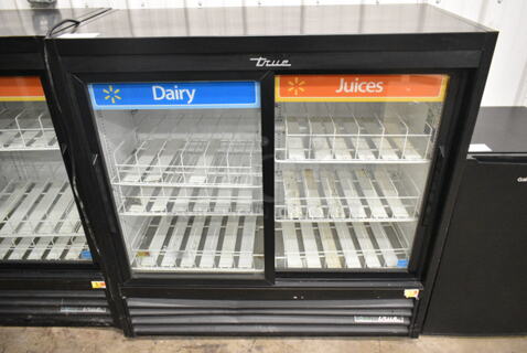 2019 True GDM-41SL-48-HC-LD Metal Commercial 2 Door Reach In Cooler Merchandiser w/ Poly Coated Racks. 115 Volts, 1 Phase. Tested and Working!