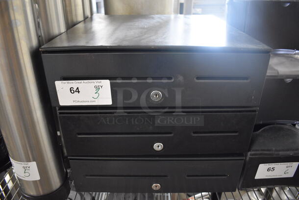 3 Black Metal Cash Drawers. 16x17x5. 3 Times Your Bid!