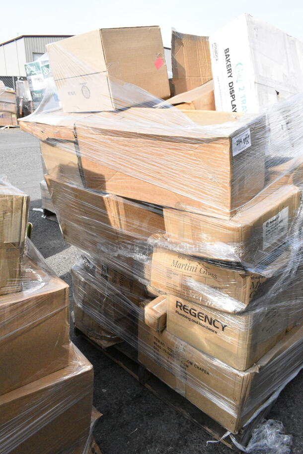23 BRAND NEW Boxes Including 2 Box 176IB100 Baker's Lane 6.3 Gallon / 100 Cup Shelf Ingredient Bin with Flip Lid, Label Sheet, and Scoop, Libbey 5260 60 oz. Glass Pitcher - 6/Case. 23 Times Your Bid!  - Image 2 of 4