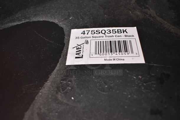 BRAND NEW SCRATCH AND DENT! Lavex 475SQ35BK 35 Gallon Black Square Trash Can - Image 4 of 4