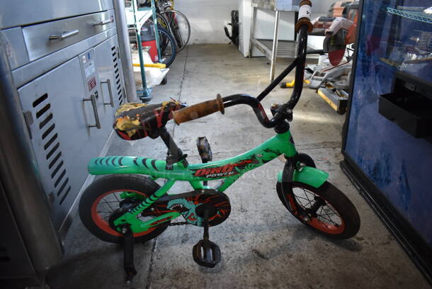 Dino Power Green Metal Children's Bicycle. 20x34x28