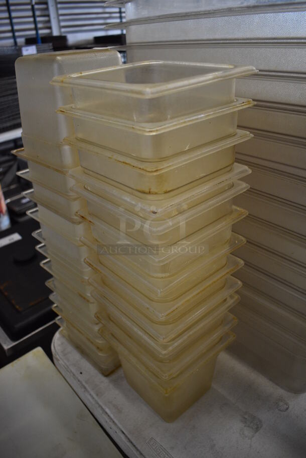 ALL ONE MONEY! Lot of 24 Clear Poly 1/6 Size Drop In Bins! 1/6x6 - Image 2 of 2