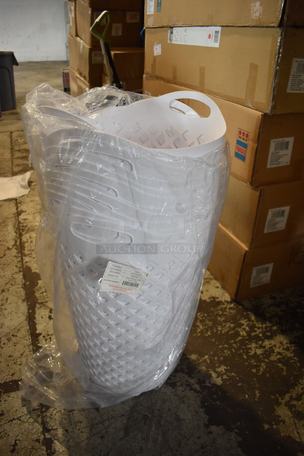 12 BRAND NEW! White Poly Hamper Laundry Baskets. 12 Times Your Bid! - Image 2 of 3