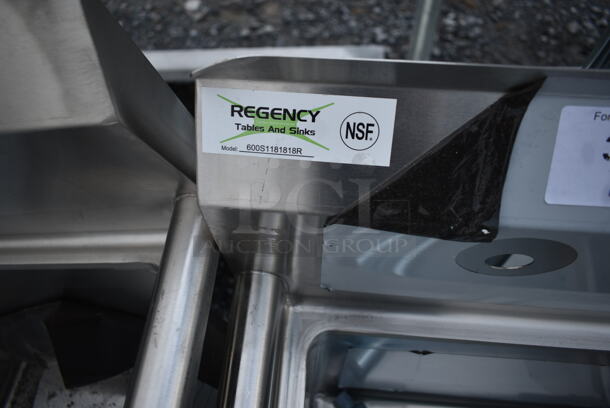 BRAND NEW SCRATCH AND DENT! Regency 600S1181818R Stainless Steel Commercial Single Bay Sink w/ Right Side Drain Board. Bay 18x18. Drain Board 17x20 - Image 5 of 5