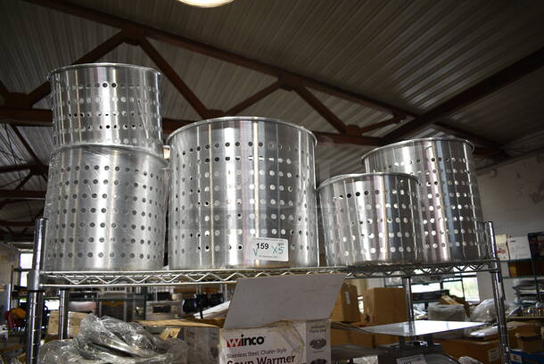 5 BRAND NEW! Winco Metal Steam Basket Inserts including ALSB-20, ALSB-80. 5 Times Your Bid! - Image 1 of 8