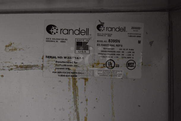 Randell 8395N Stainless Steel Commercial Pizza Prep Station w/ Over Shelf on Commercial Casters. 115 Volts, 1 Phase. 95x35x57. Picture of the Unit Before Removal Is Included In the Listing. Tested and Working! - Image 9 of 10