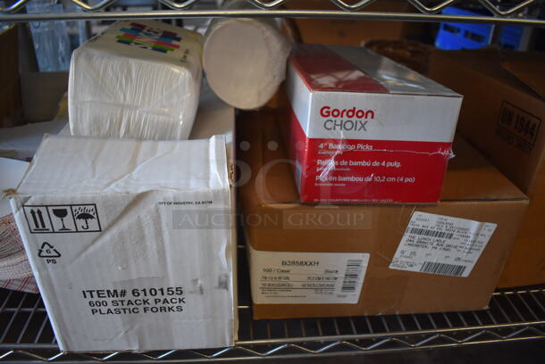 ALL ONE MONEY! Tier Lot of Various Items Including Paper Product, Bamboo Picks and Matches - Image 4 of 6