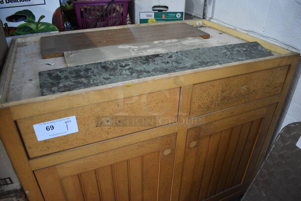 Wood Pattern Cabinet w/ 2 Door and 2 Drawers. 39x24.5x34.5 - Image 2 of 3