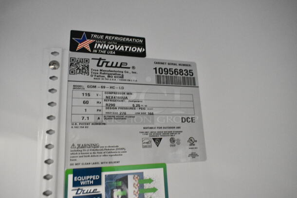 BRAND NEW SCRATCH AND DENT! 2024 True GDM-69-HC-LD 78 1/8" Black Refrigerated Sliding Glass Door Merchandiser with LED Lighting. 115 Volts, 1 Phase. Tested and Working! - Image 7 of 7