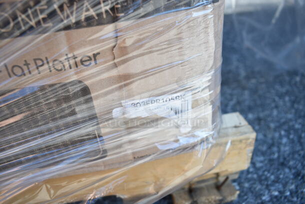 PALLET LOT of 12 BRAND NEW Boxes Including 3 Box 303COPMBP7 Acopa 7 1/4" Matte Black Stoneware Coupe Plate - 36/Case, 50016W Choice 16 oz. White Poly Paper Hot Cup - 1000/Case, C57PST1 Dart ClearSeal Hinged Lid Plastic Container 6" x 5 13/16" x 3" - 500/Case, 190H10LVS12OZ 10 Lane Universal Gravity Feed Bottle Organizer for 12 oz. to 16 oz. Bottles with Low Rings. 12 Times Your Bid!  - Image 7 of 12