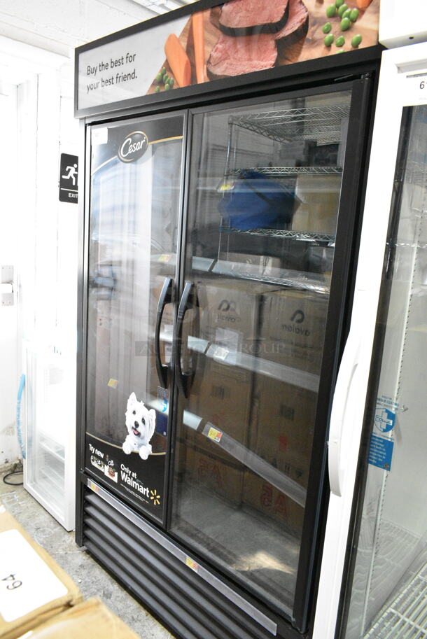 2021 True TVM-48SL-HC Metal Commercial 2 Door Reach In Cooler Merchandiser w/ Metal Shelves. 115 Volts, 1 Phase. Tested and Working! - Image 1 of 6