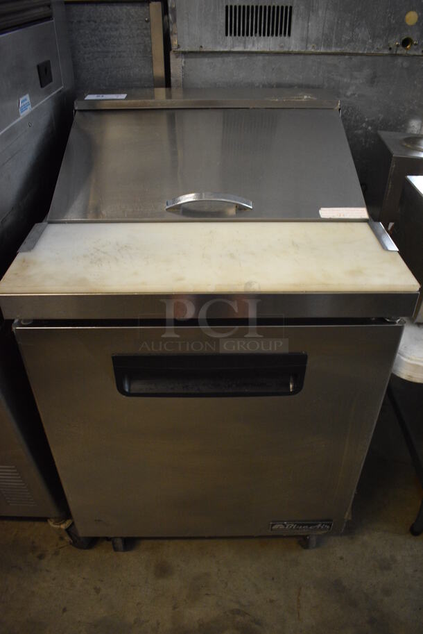 2018 Blue Air Model BLPT28 Stainless Steel Commercial Sandwich Salad Prep Table Bain Marie Mega Top on Commercial Casters. 115 Volts, 1 Phase. 27.5x30x43. Tested and Working!