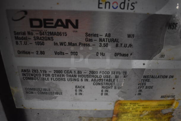 Dean SR42GNS Commercial Stainless Steel  Natural Gas Fryer. BTU 1050 - Image 6 of 7