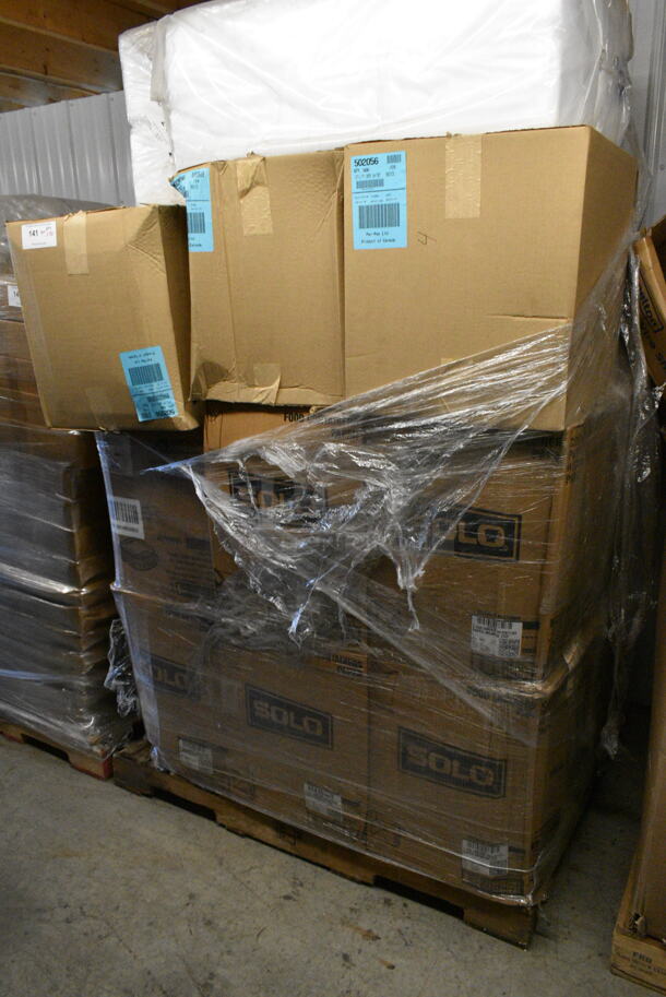 20 BRAND NEW Boxes Including 4oz Grease Resistant Paper Cups and 502056 Polar Pak Hinged Clamshell Containers. 20 Times Your Bid!  - Image 1 of 3