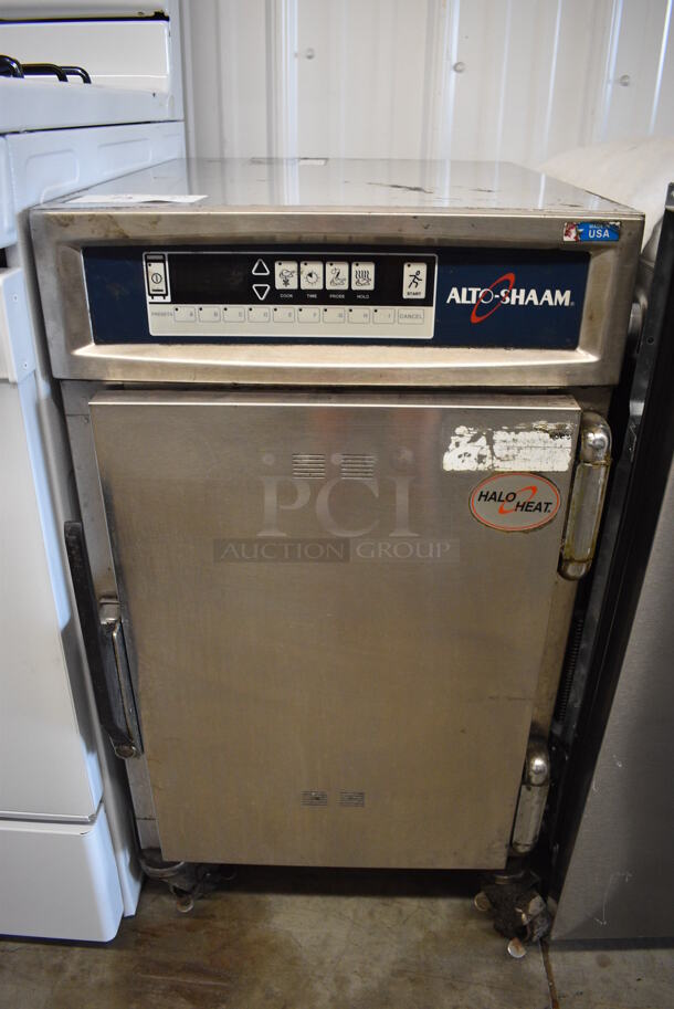 Alto Shaam Model 500-TH/III Stainless Steel Commercial Warming Heated Cabinet on Commercial Casters. 120 Volts, 1 Phase. 18x24x33. Tested and Powers On But Does Not Get Warm