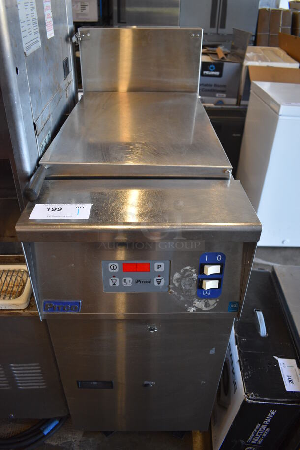 2014 Pitco Frialator Model SRTE Stainless Steel Commercial Electric Powered Rethermalizer on Commercial Casters. 208 Volts, 3 Phase. 16x36x46