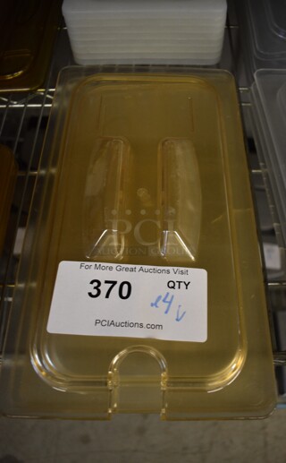 ALL ONE MONEY! Lot of 4 Amber Colored Poly 1/3 Size Drop In Bin Lids!