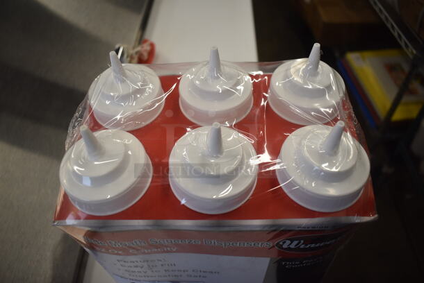 BRAND NEW! Pack of 6 Winware Poly Condiment Bottles. 2.5x2.5x10.5 - Image 4 of 5