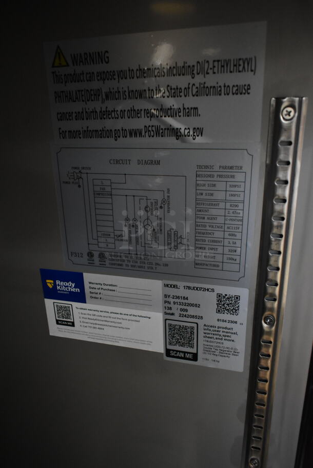BRAND NEW SCRATCH AND DENT! 2023 Avantco 178UDD72HCS Stainless Steel Commercial Direct Draw Kegerator w/ 2 Beer Towers. 115 Volts, 1 Phase. Stock Picture Used as Gallery. Tested and Powers On But Does Not Get Cold
 - Image 9 of 9
