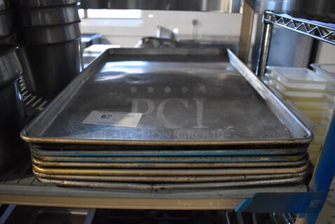 7 Metal Full Size Baking Pans. 18x26x1. 7 Times Your Bid!