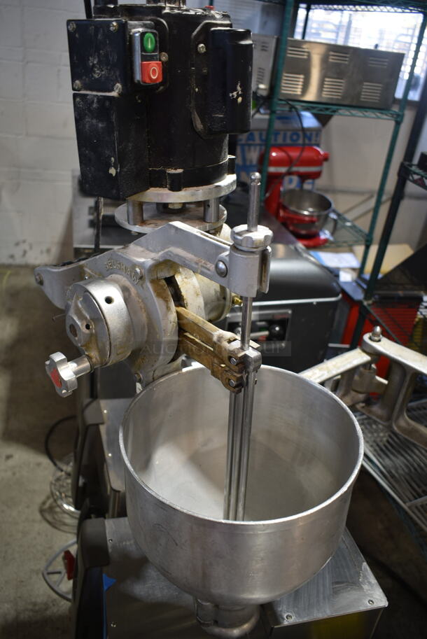 Belshaw 634 Stainless Steel Commercial Electric Powered Donut Fryer w/ Dough Dropper w/ Motor, Hopper and Plunger. 208/240 Volts, 3 Phase.  - Image 8 of 11