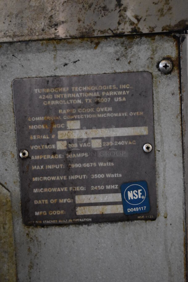 Turbochef NGCD Stainless Steel Commercial Countertop Electric Powered Rapid Cook Oven. 208/240 Volts, 1 Phase. 26x28x19 - Image 7 of 8