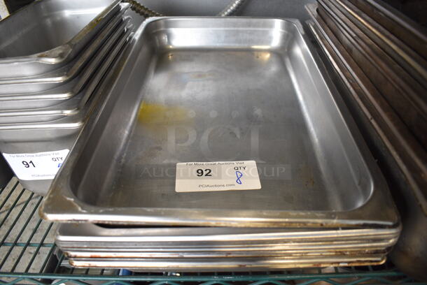 8 Stainless Steel Full Size Drop In Bins. 1/1x2.5. 8 Times Your Bid!