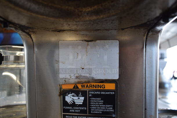 Bunn Stainless Steel Commercial Countertop 5 Burner Coffee Machine w/ Metal Brew Basket and 3 Coffee Pots. - Image 6 of 7