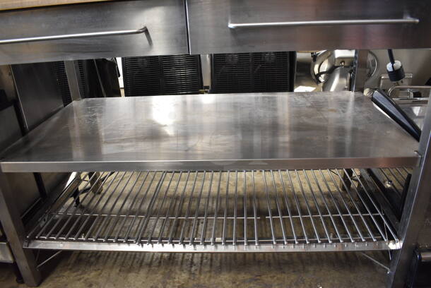 Butcher Block Table w/ 2 Drawers and Under Shelf.  - Image 4 of 4
