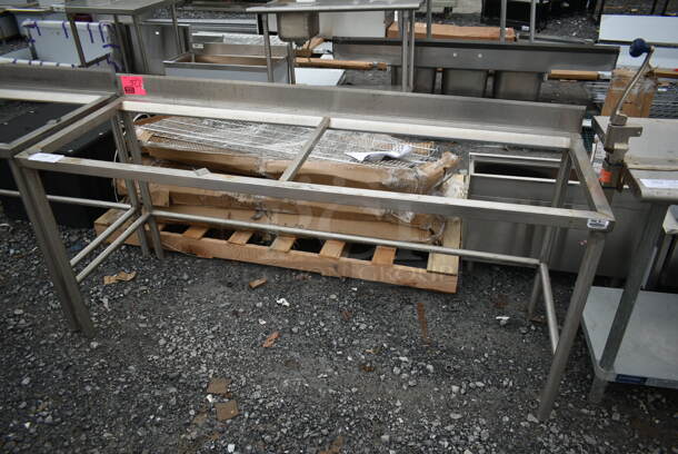 Stainless Steel Commercial Cutting Board Table Frame w/ Back Splash. - Image 1 of 5